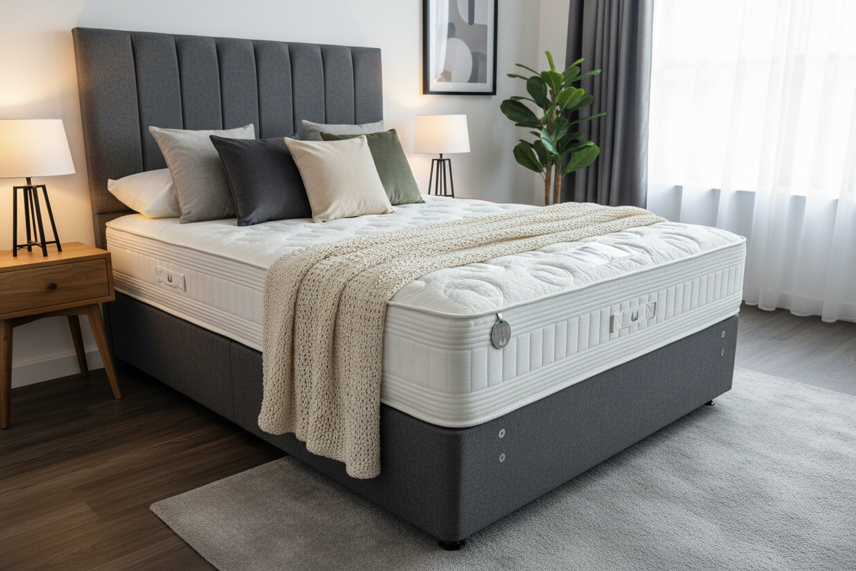 Canterbury mattress in modern bedroom - different setting