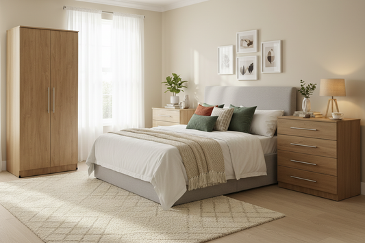 Oak effect bedroom set lifestyle image