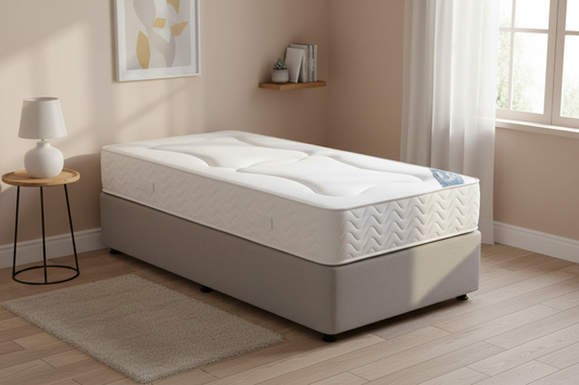 Roma Deluxe Single Mattress in bedroom setting