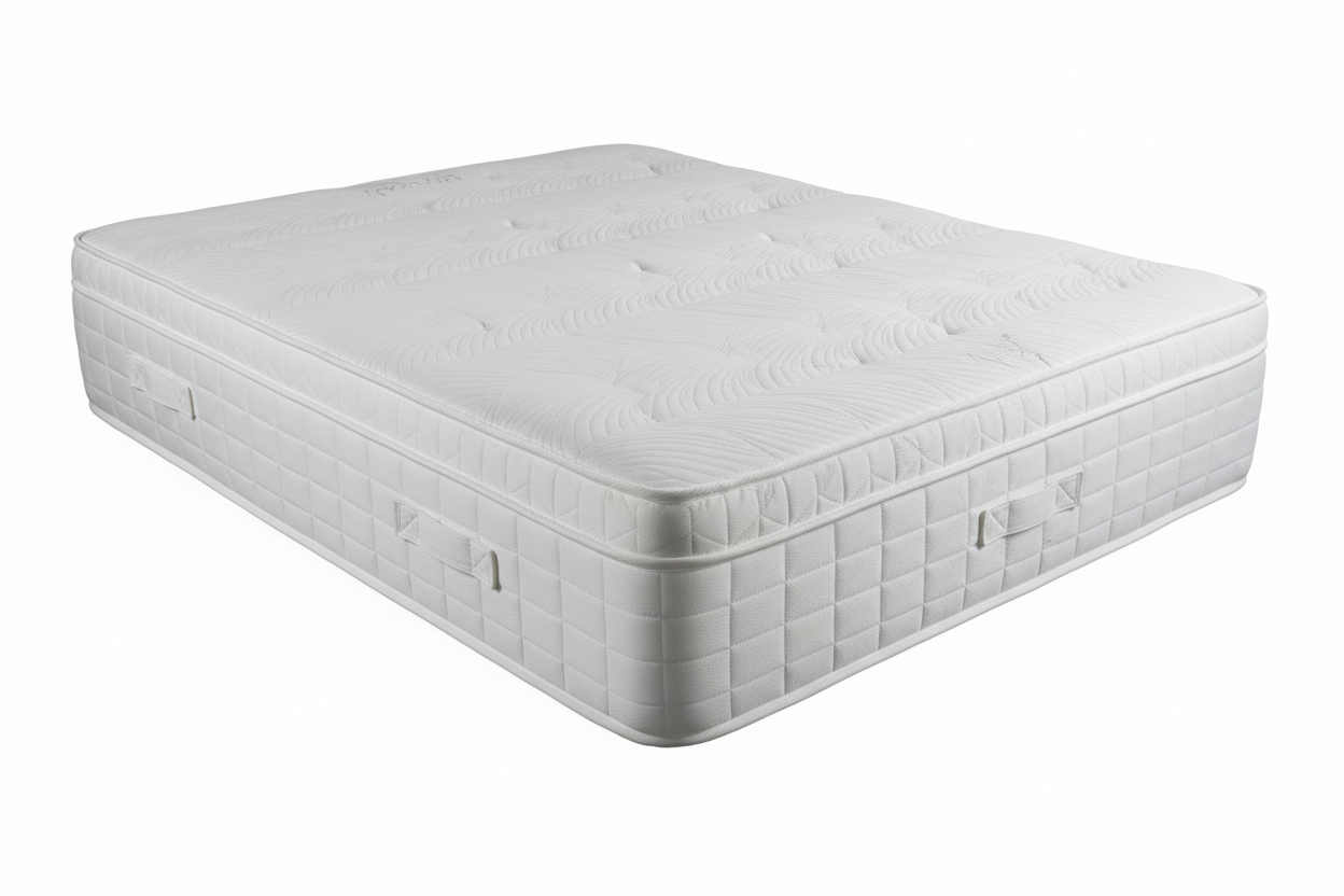 Sterling Deep Memory Foam Mattress - all white with wavy pattern, no buttons